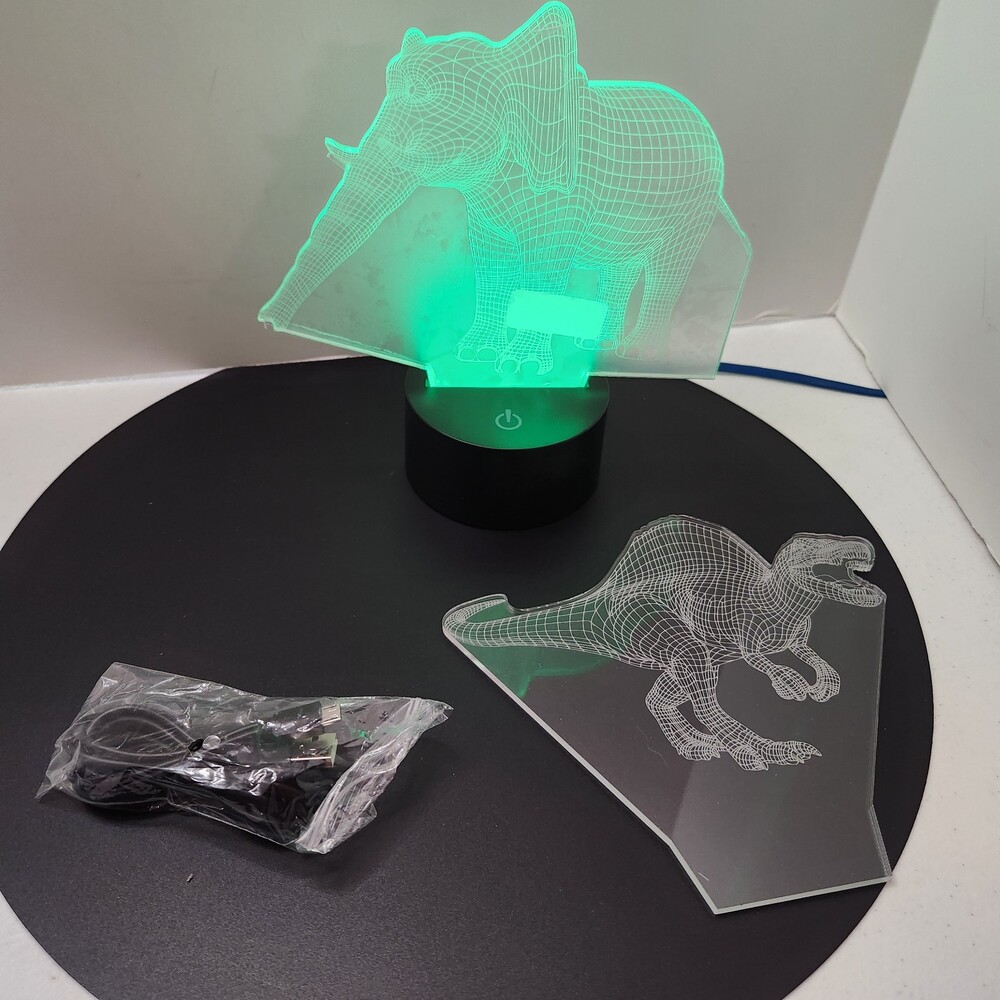 Kids Nightlight – Dinosaur & Elephant – Interchangeable LED Color‑Changing Lamp
